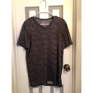 Gray and white Adidas tee shirt